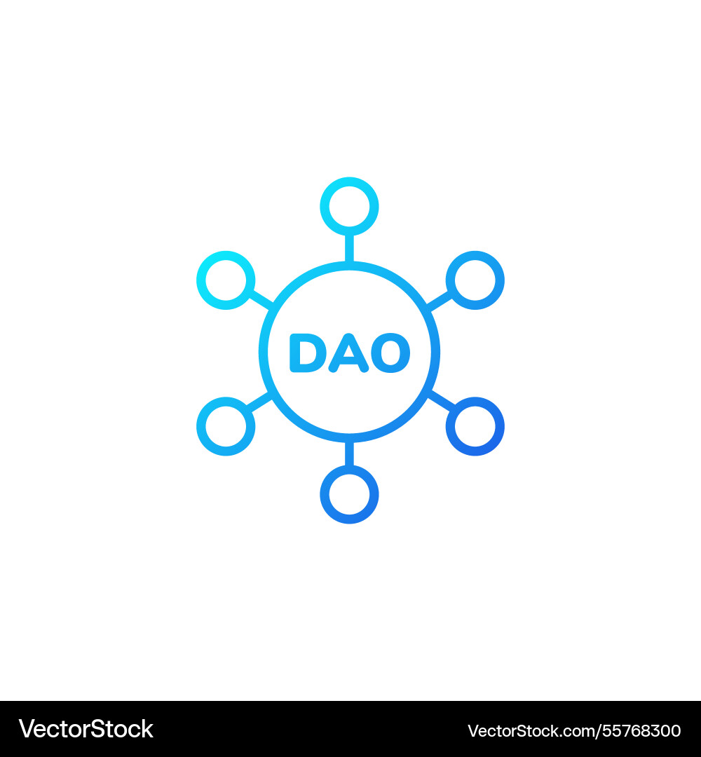 Dao network symbol with connected nodes vector image