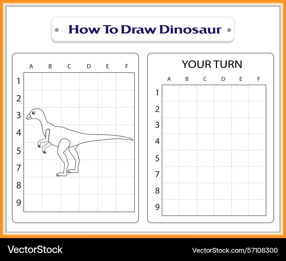 Dinosaur drawing tutorial learn to draw Vector Image
