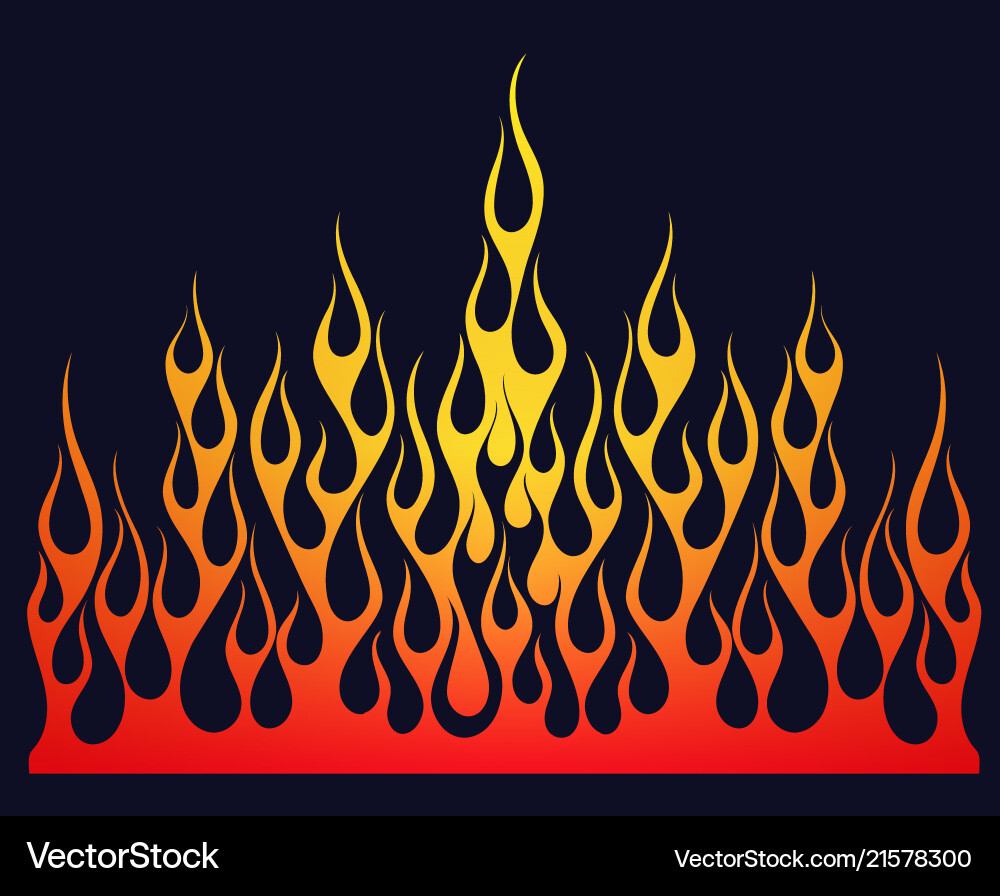 Dynamic Fire Flames Element Vector Image