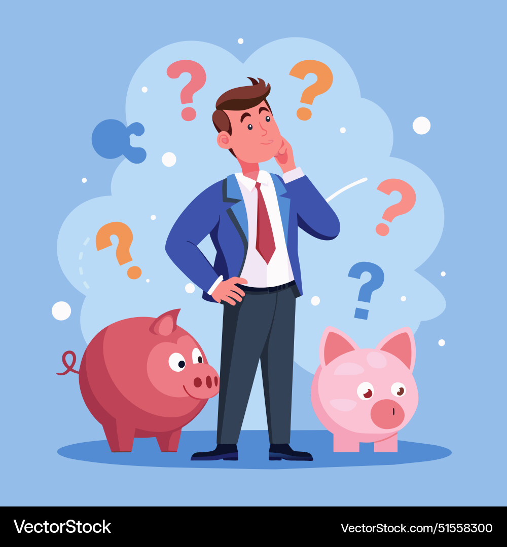 Finance question or saving problem doubt Finance question or saving problem doubt vector image