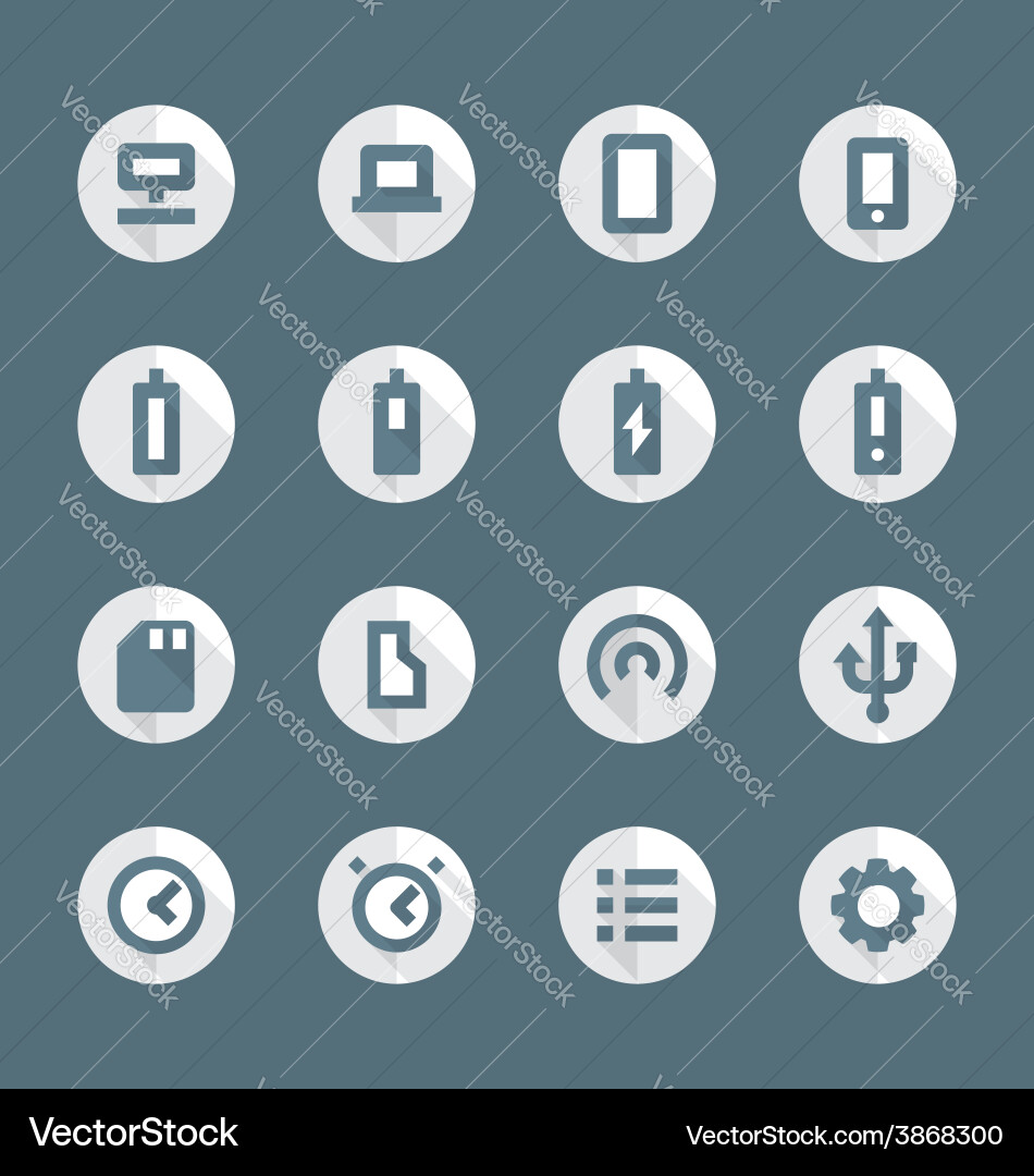 Flat style various device icons set Vector Image