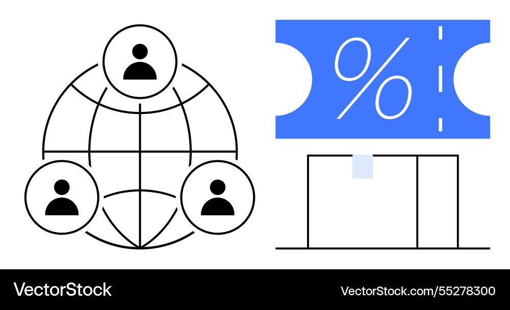 Global networking and discount offer - visuals Global networking and discount offer - visuals vector image