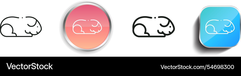 Guinea pig icon thin linear regular and button vector image