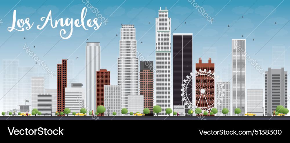 Los Angeles Cityscape Vector Image