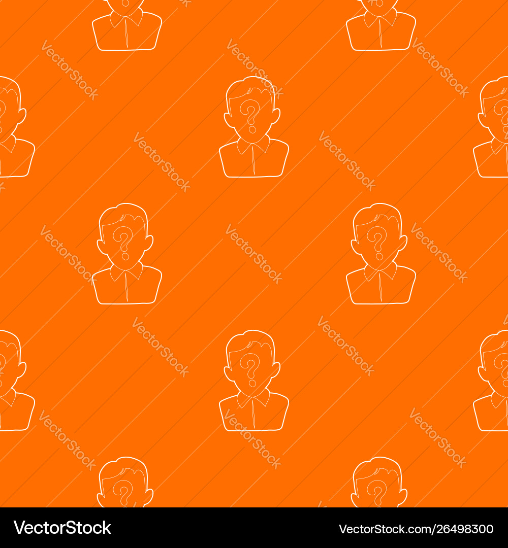Man question pattern orange vector image