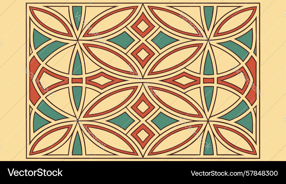 Repeating geometric pattern with circular motifs vector image