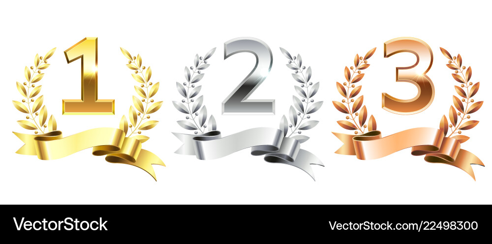 Winner laurel wreaths golden laurels wreath Winner laurel wreaths golden laurels wreath vector image
