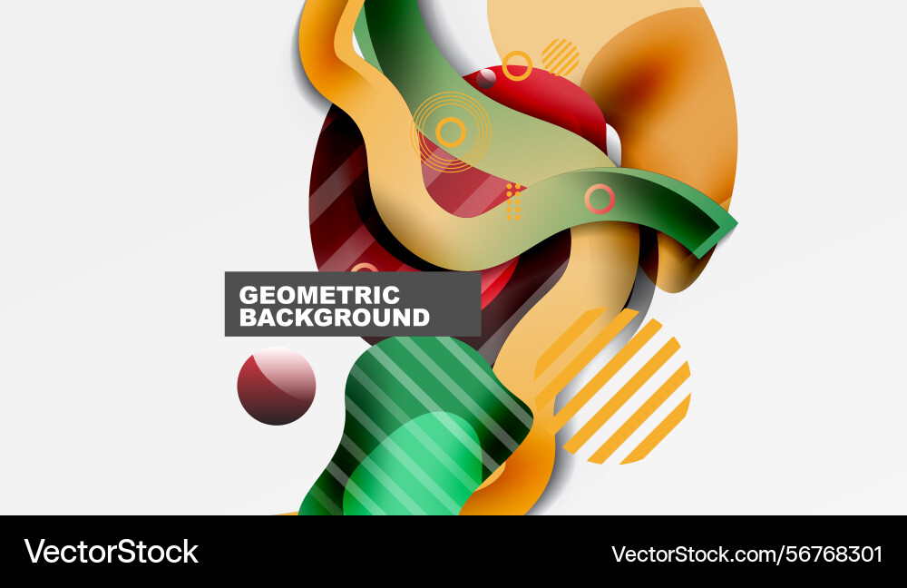 Abstract design features overlapping colorful Vector Image