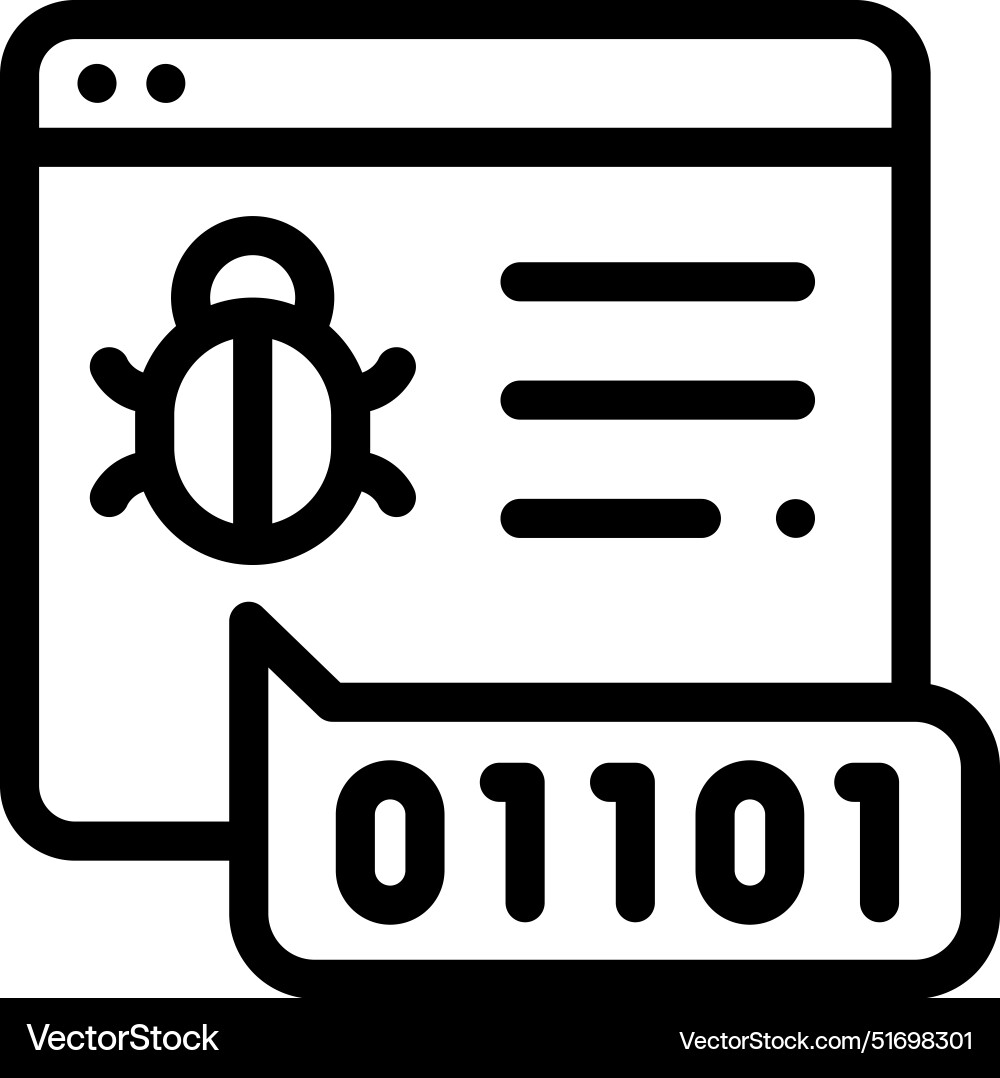 Bug icon thin linear style design isolated Vector Image