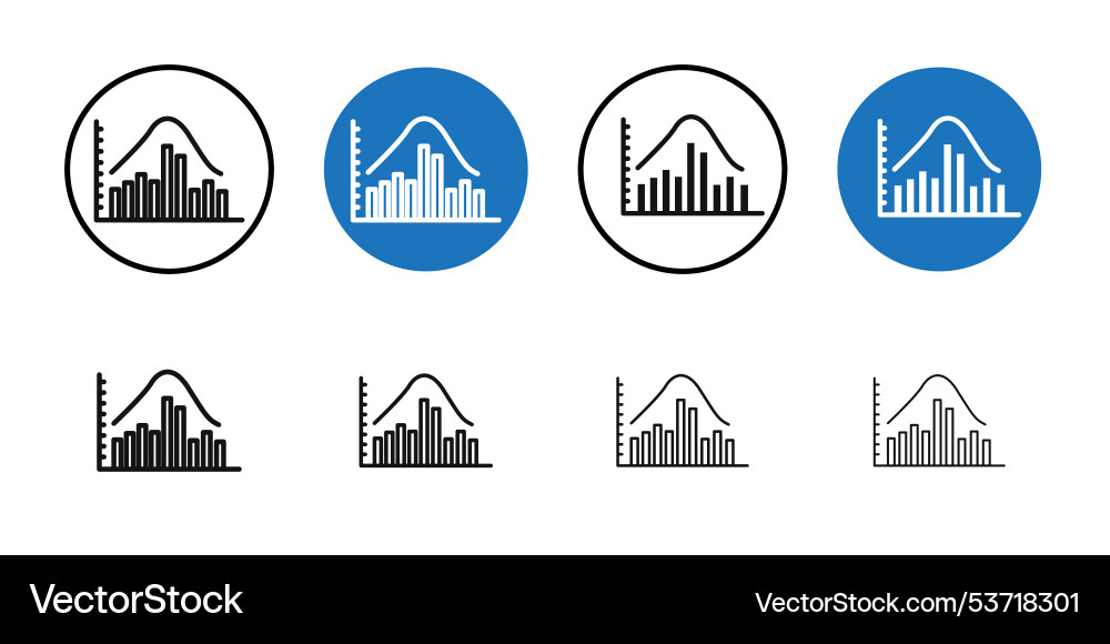 Chart histogram icon thin line art collection vector image