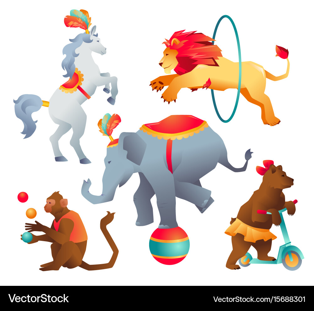 Circus Animals Performance Royalty Free Vector Image