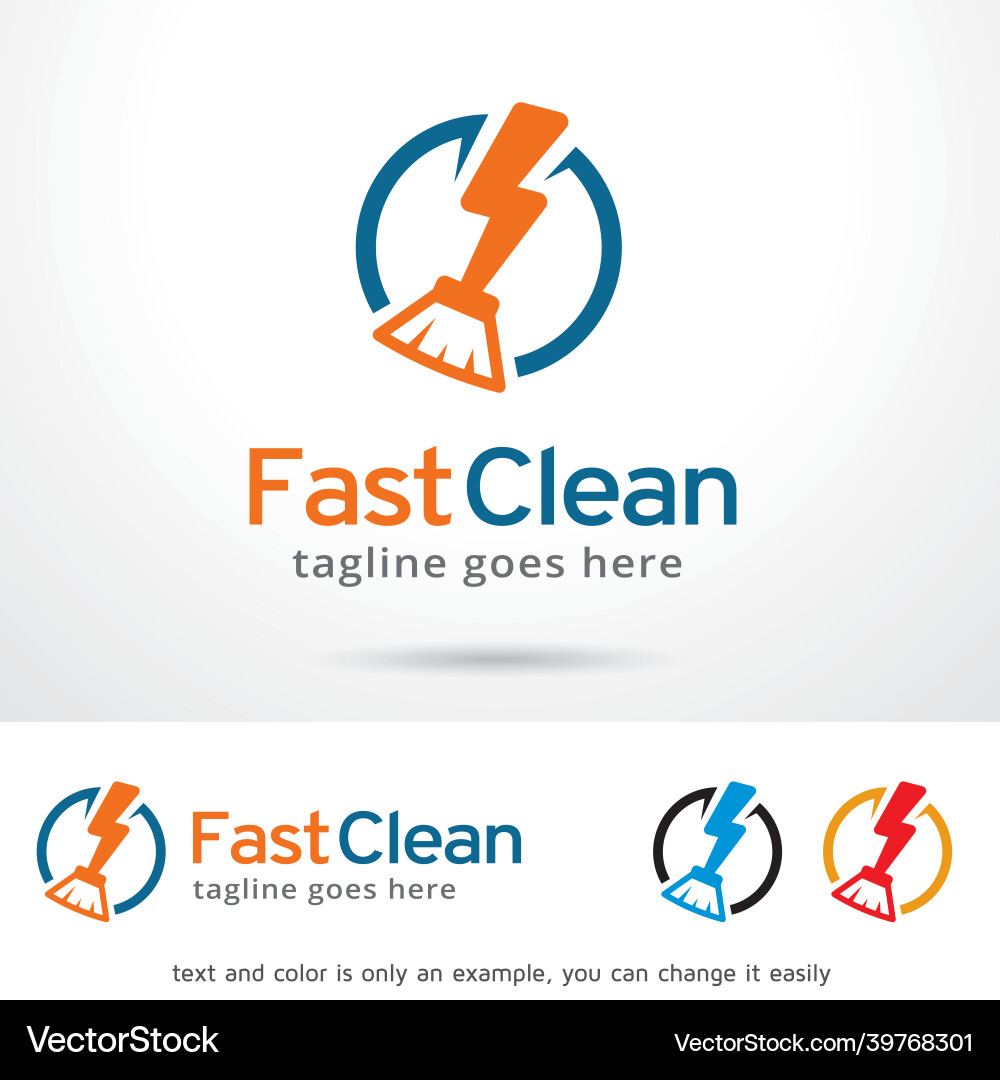 Fast clean logo template Fast clean logo template Vector Image