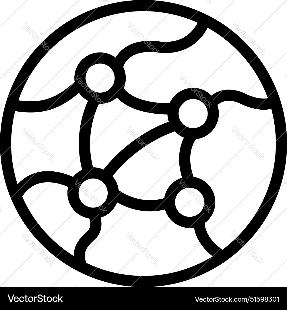 Global network connecting points on earth showing vector image