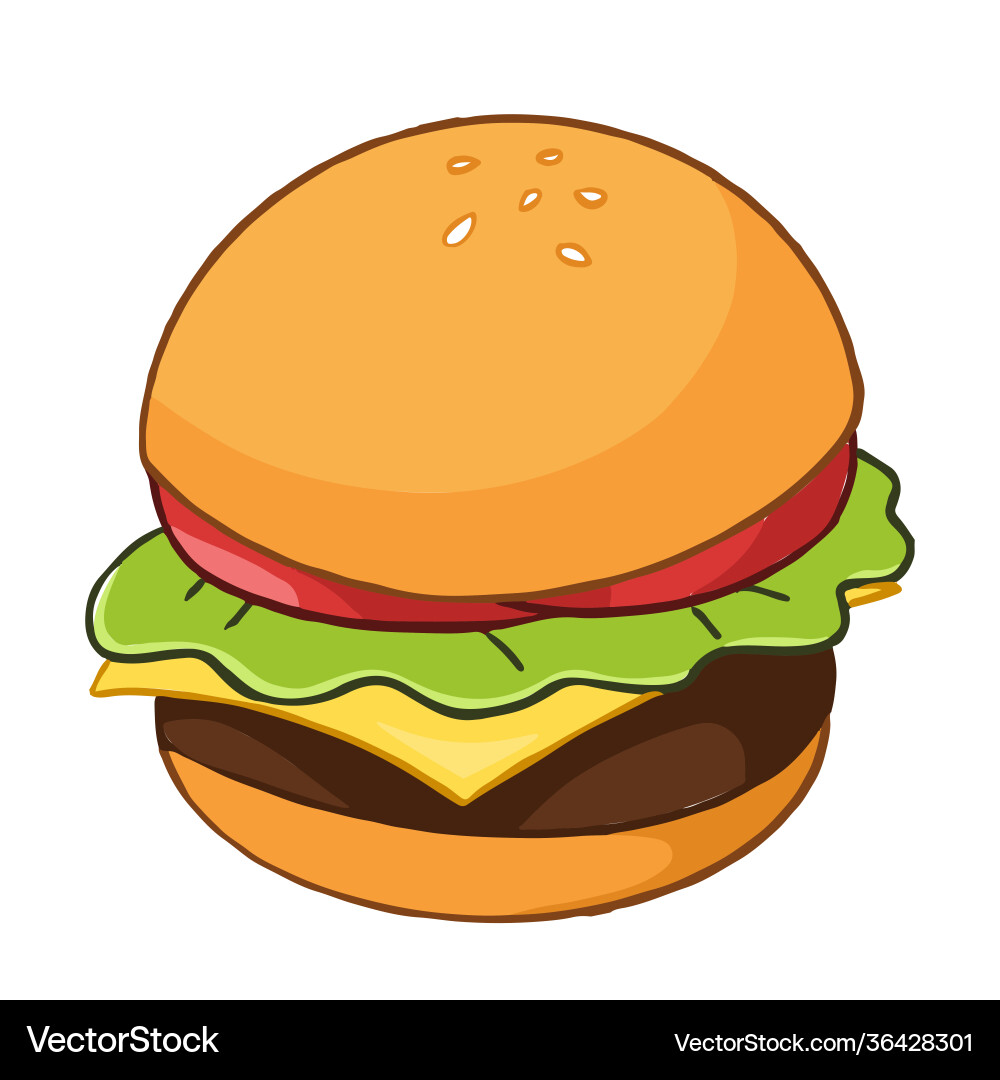 Hamburger cartoon style isolated Hamburger cartoon style isolated vector image