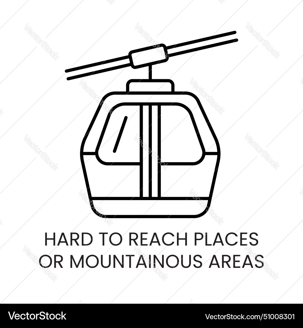 Ropeway delivery to hard reach places Royalty Free Vector