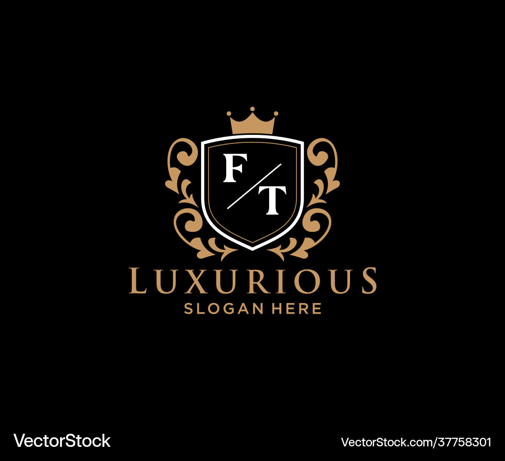 Royal FT Letter Logo Vector Image