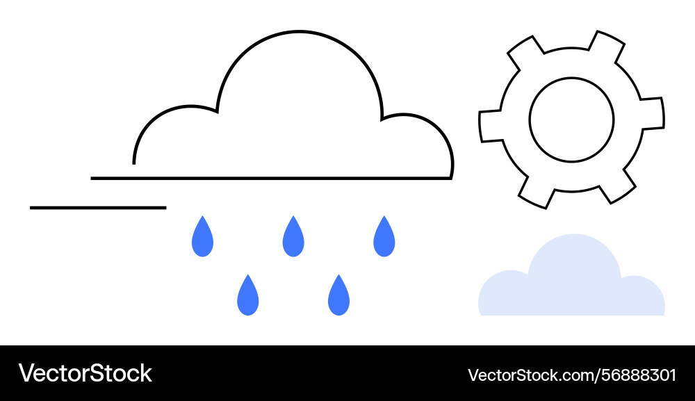 Simplified cloud computing visualization with gear Simplified cloud computing visualization with gear vector image