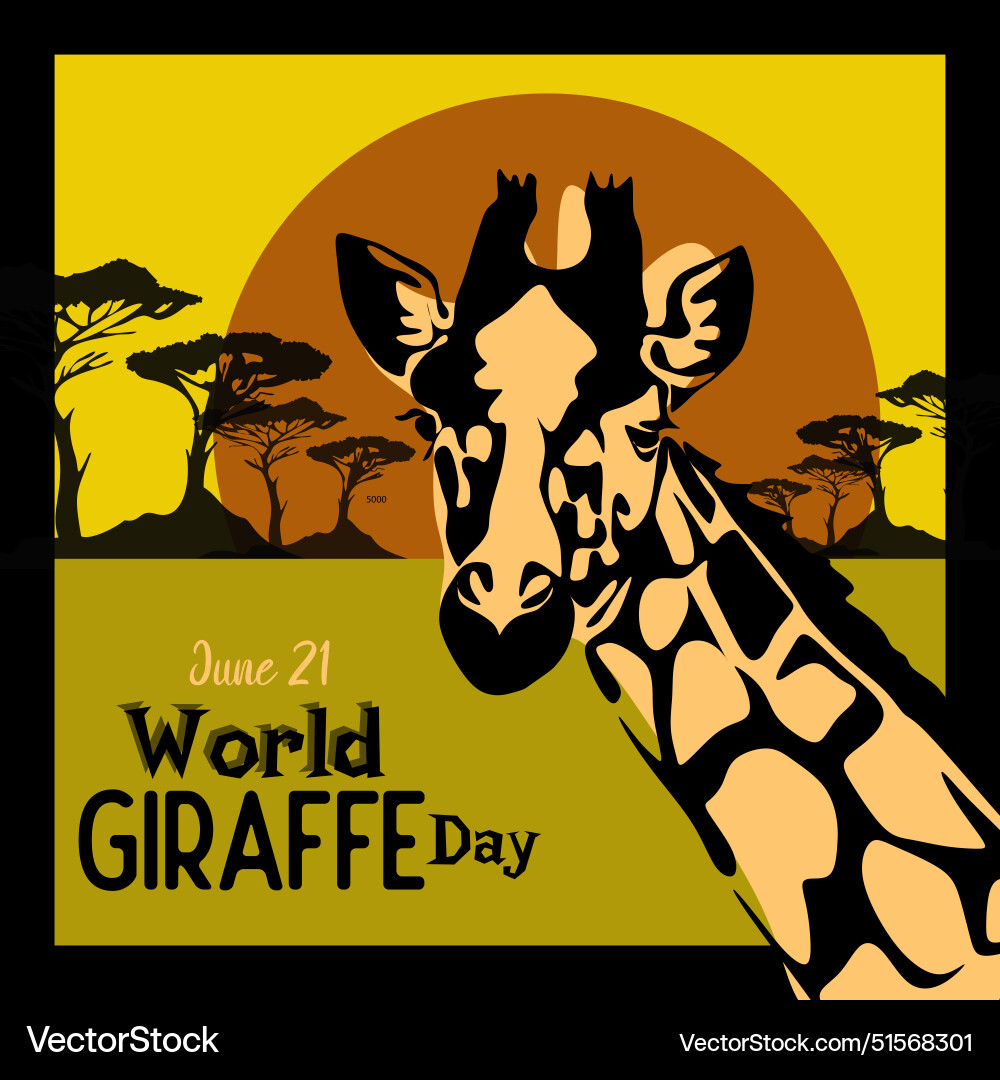 World giraffe day june 21 holiday concept Vector Image