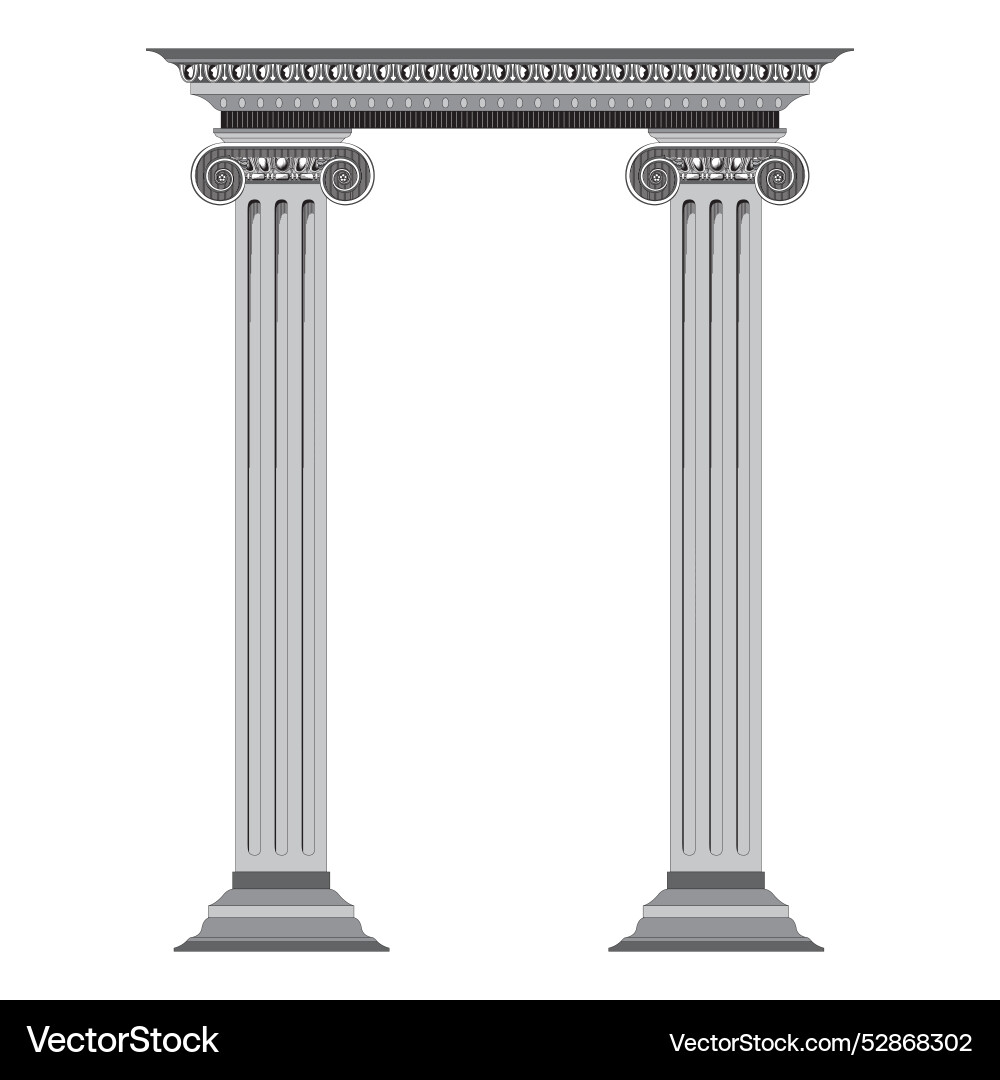 3d ancient theater with four columns isolated 3d ancient theater with four columns isolated vector image