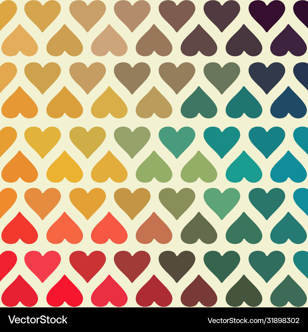 Abstract seamless heart pattern ink black vector image