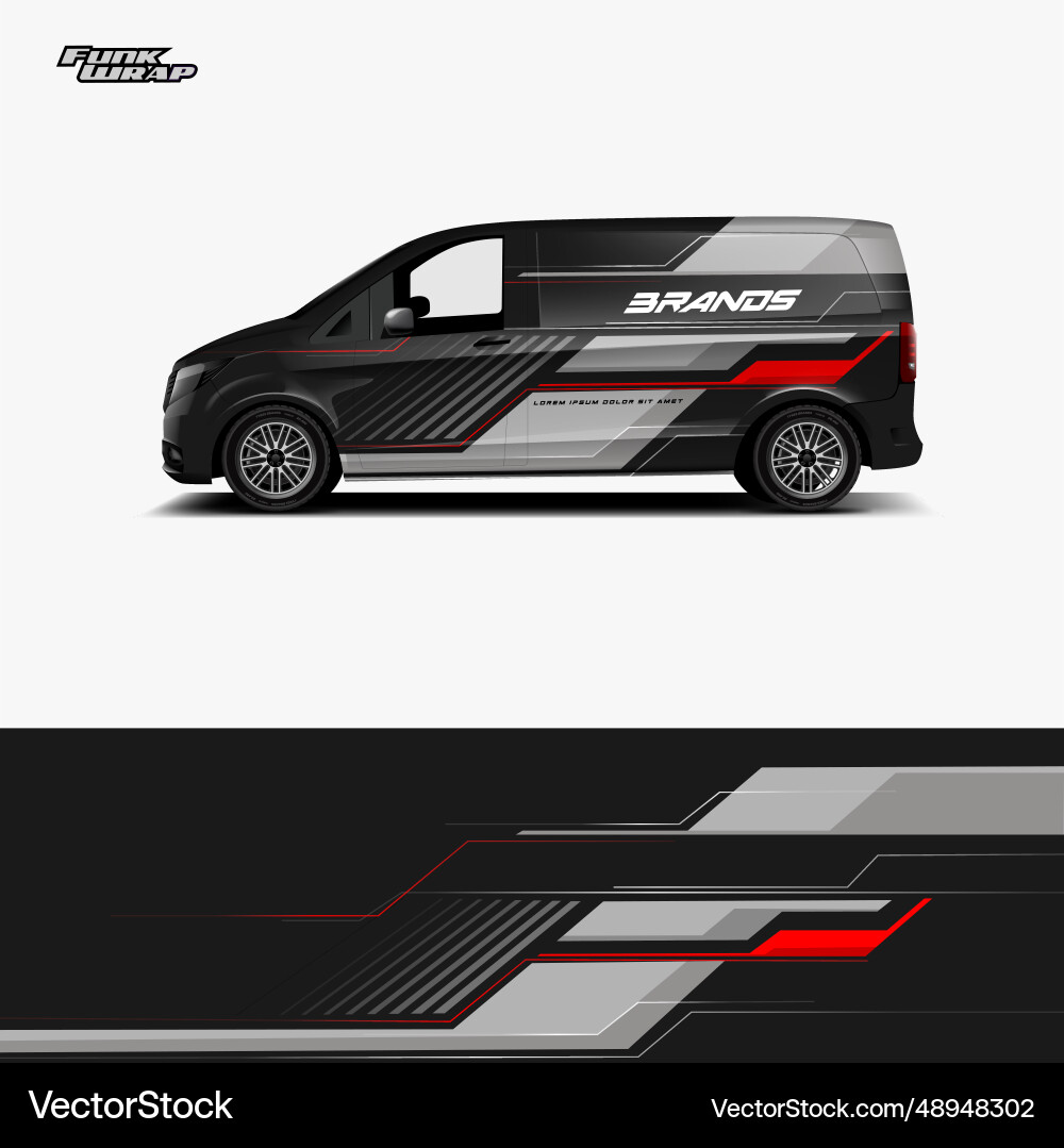 Abstract Van Wrap - Geometric Pattern vector image