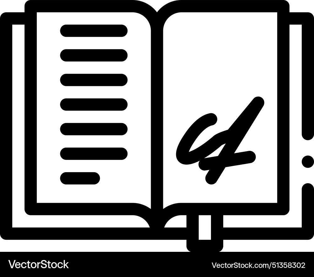 Autograph icon thin linear style design isolated Vector Image