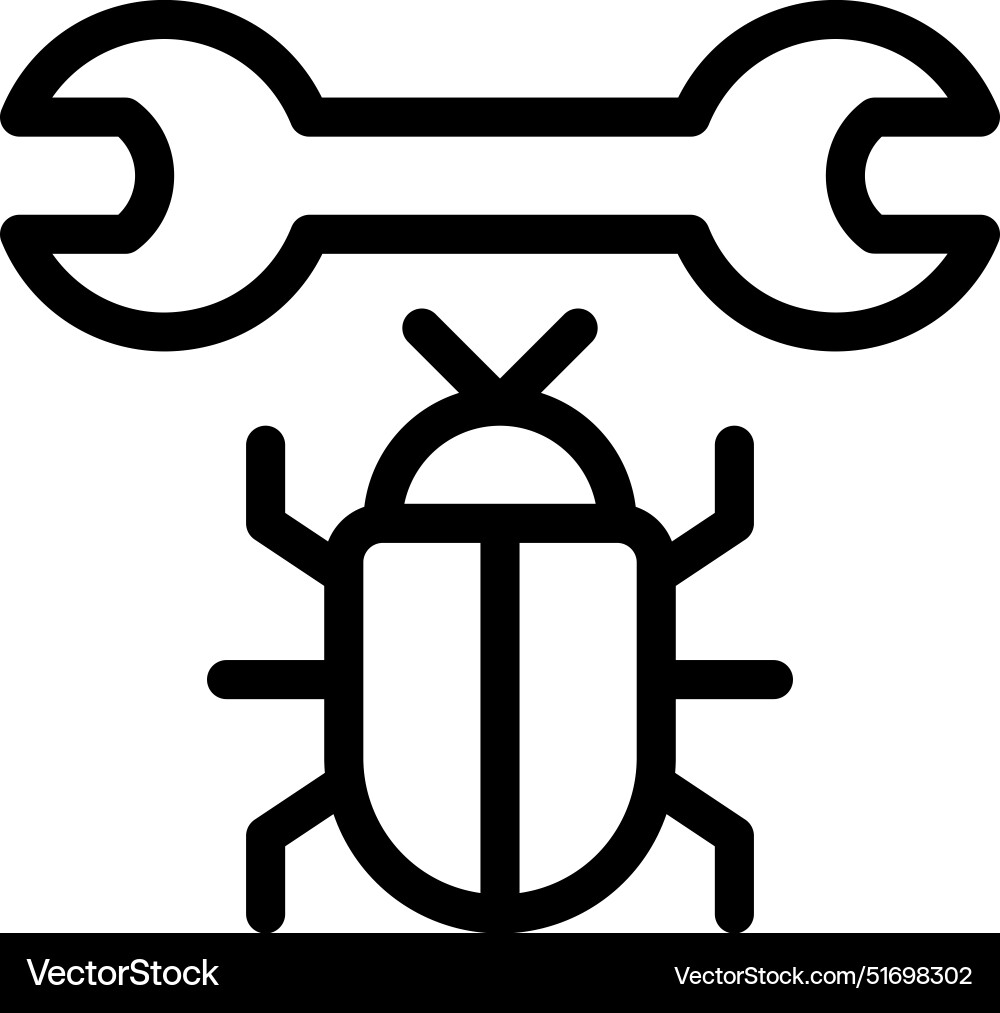 Bug icon thin linear style design isolated Vector Image