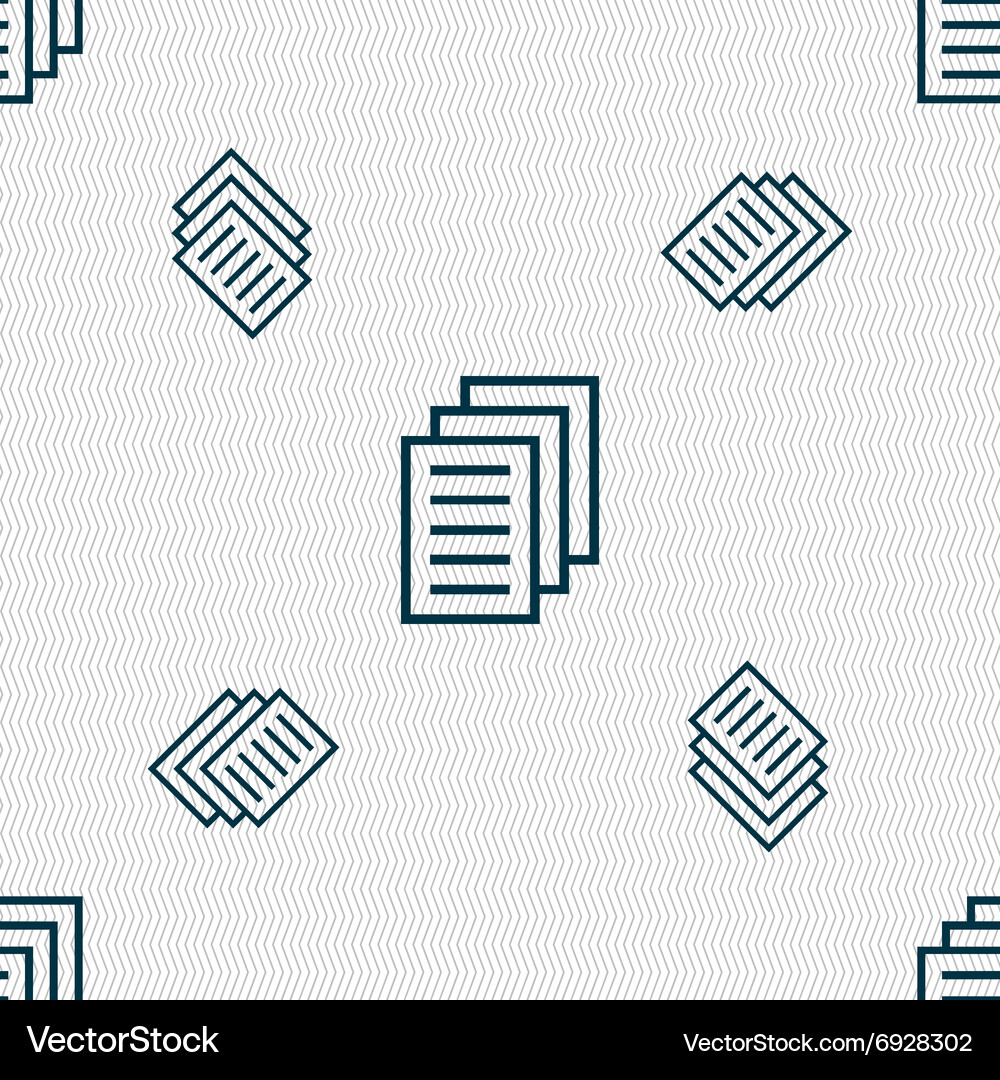 Copy file duplicate document icon sign seamless Vector Image