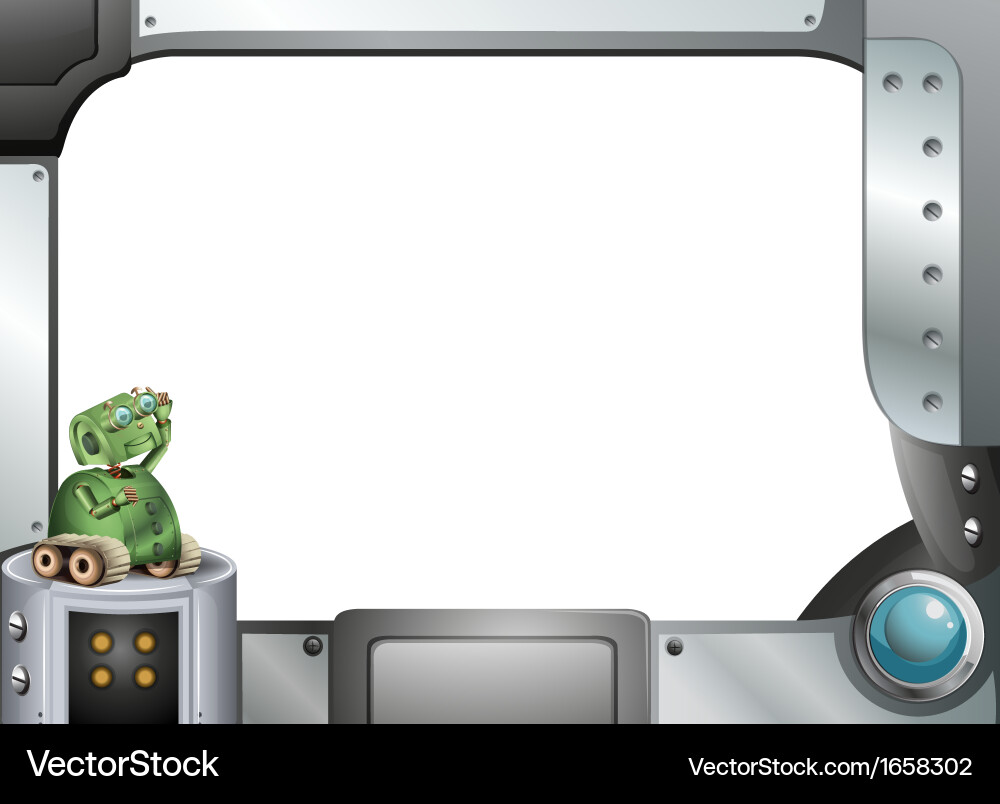 Metallic Robot Frame Vector Image