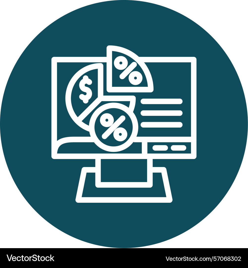 Net margin line circle style icon design Vector Image