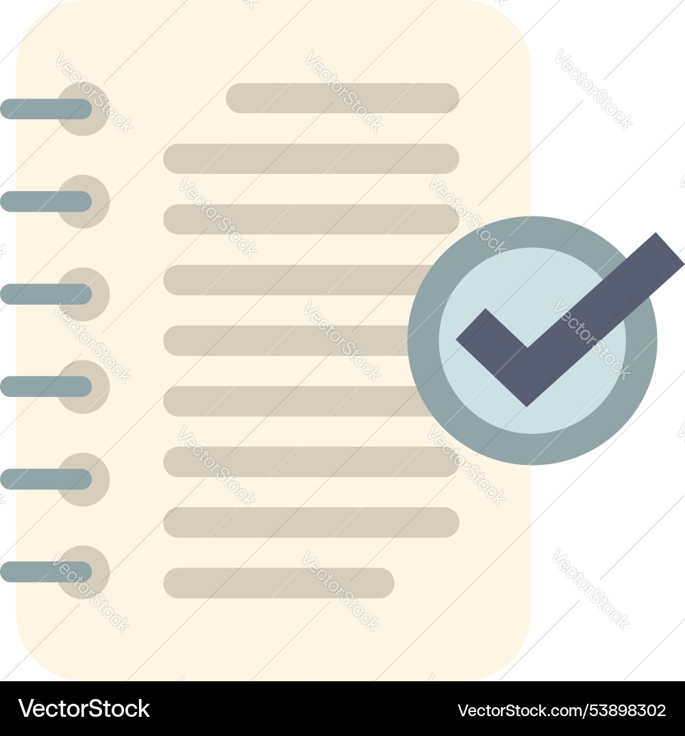 Notepad with checkmark showing finished task list Notepad with checkmark showing finished task list Vector Image