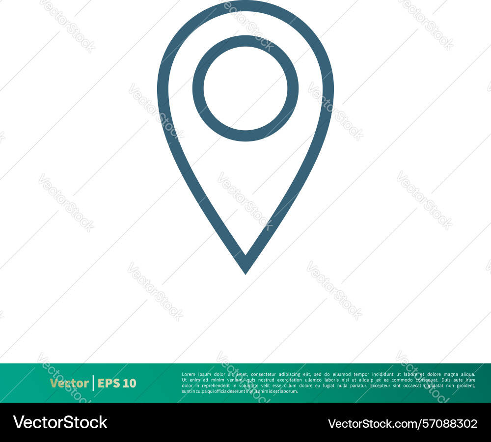 Pin map locator icon logo template pointer Pin map locator icon logo template pointer vector image