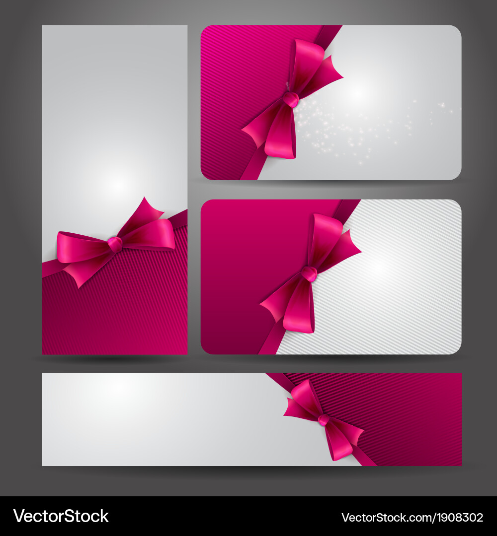 Red Ribbon Gift Card with Bow Vector Image
