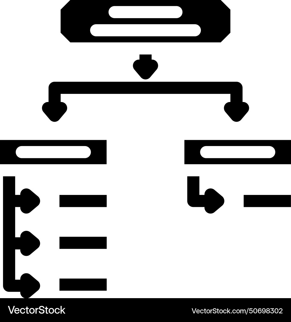 Search algorithm glyph icon Vector Image