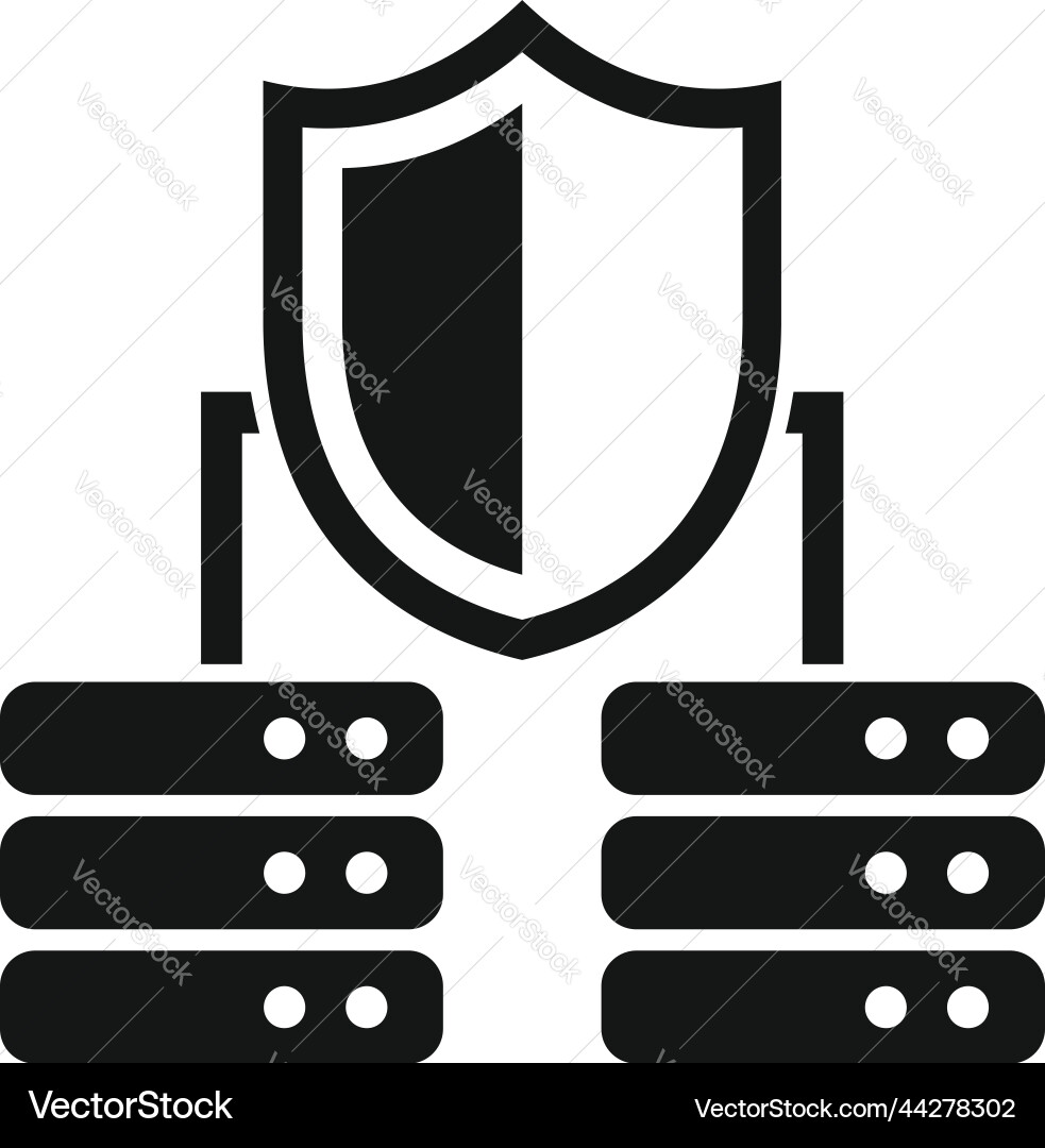 Server data privacy icon simple protect Server data privacy icon simple protect vector image