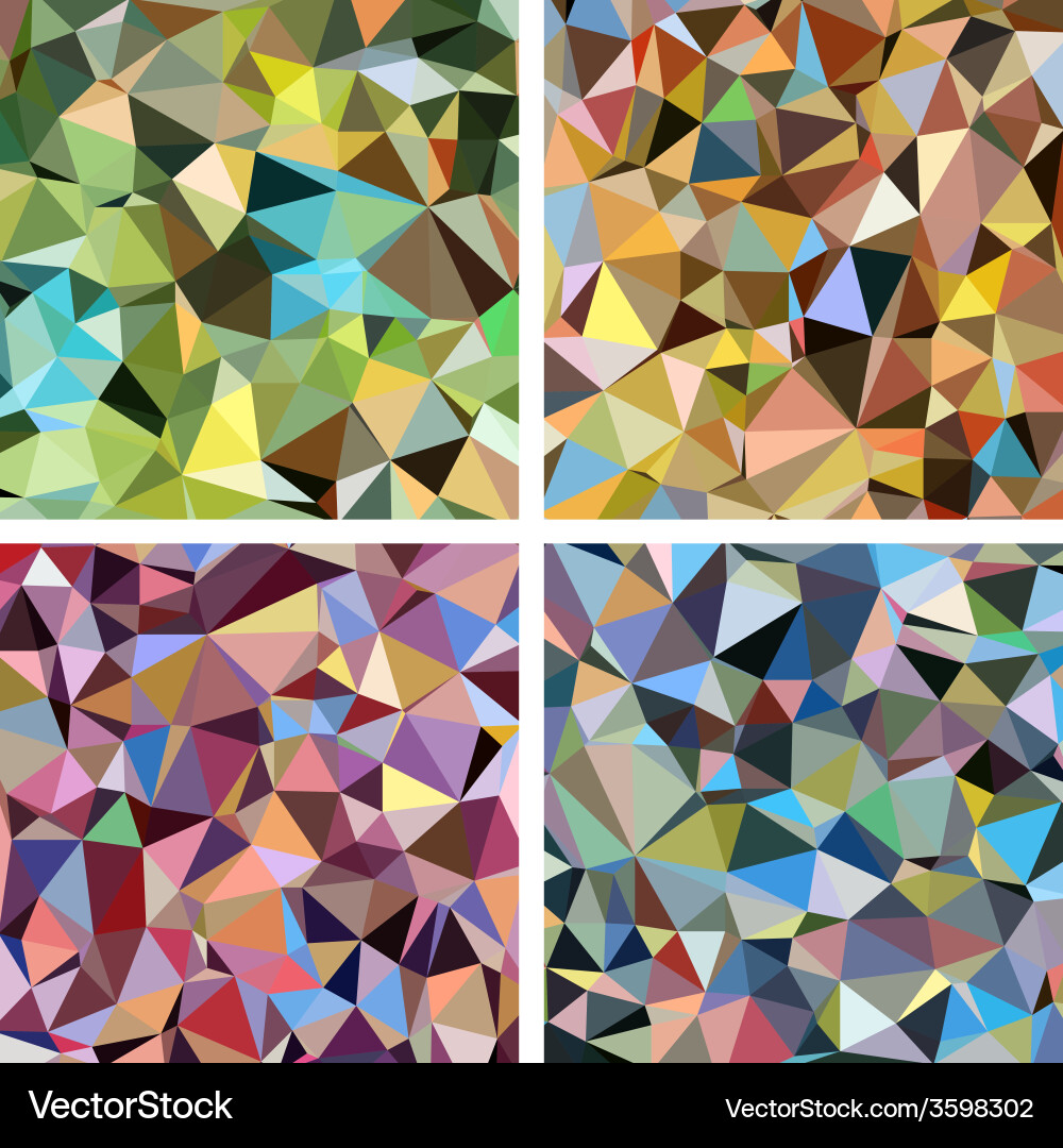 Set of colorful triangle abstract backgrounds vector image
