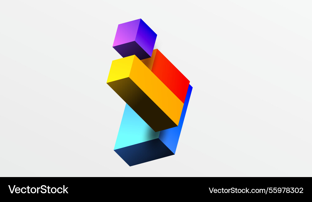 Sleek abstract design featuring isometric 3d Vector Image