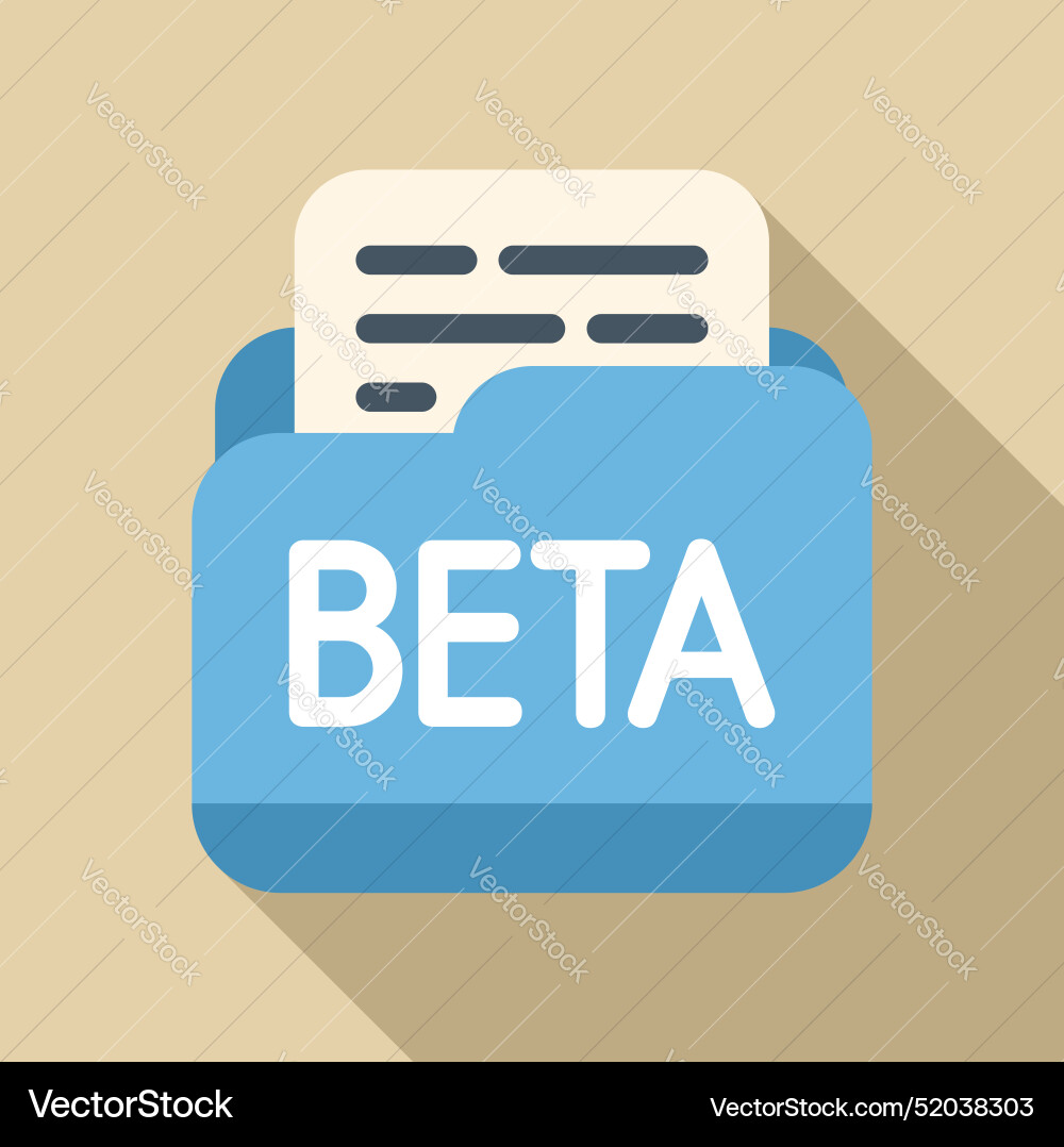 Beta software file folder representing development Beta software file folder representing development Vector Image