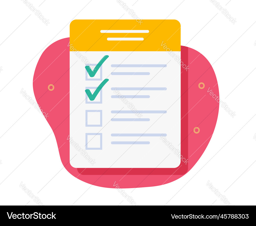 Check list test checkmarks paper icon project vector image