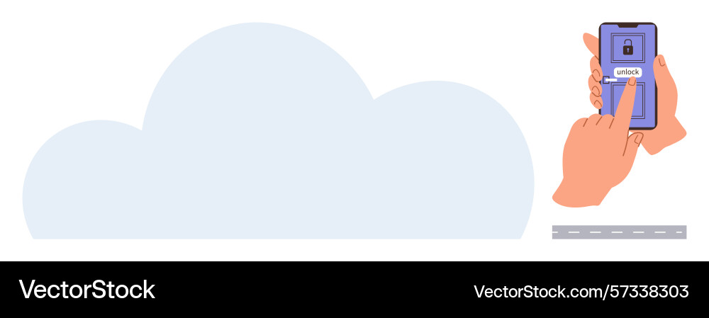 Cloud computing access with smartphone unlocking Cloud computing access with smartphone unlocking vector image
