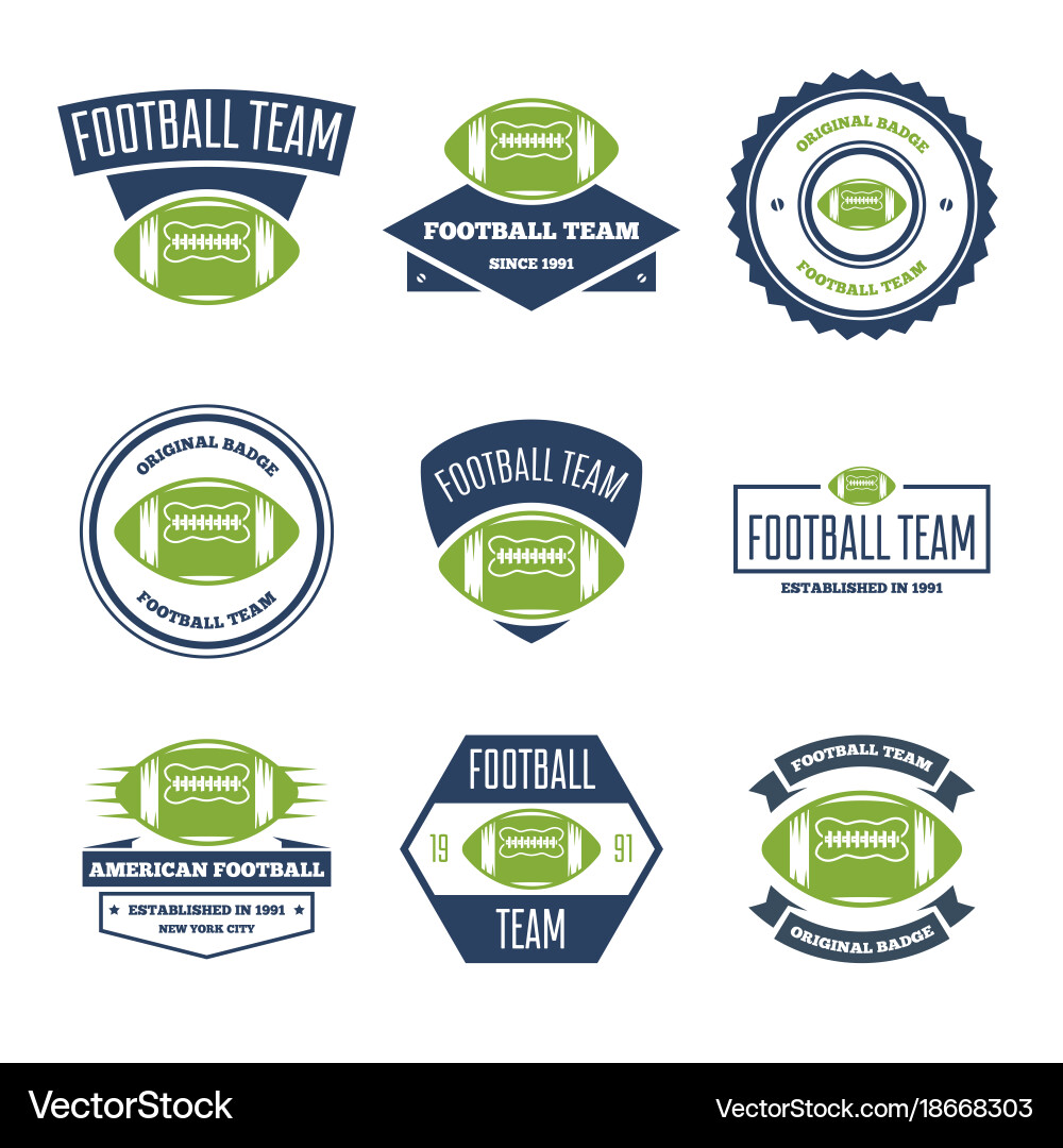 Collection of white green and blue Vector Image
