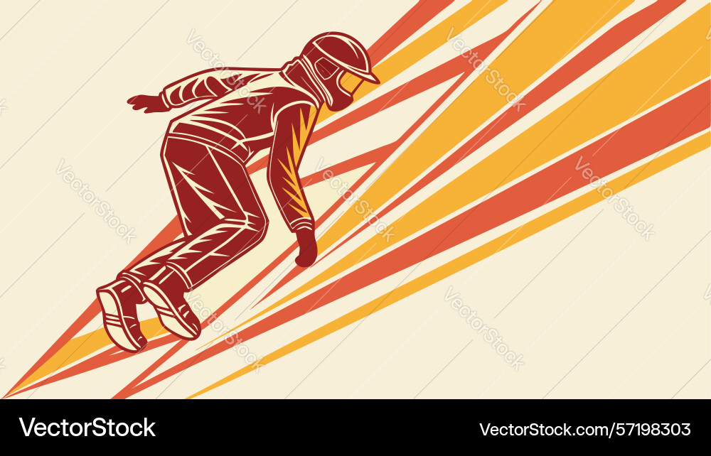 Dynamic inline skater with abstract lines urban Vector Image