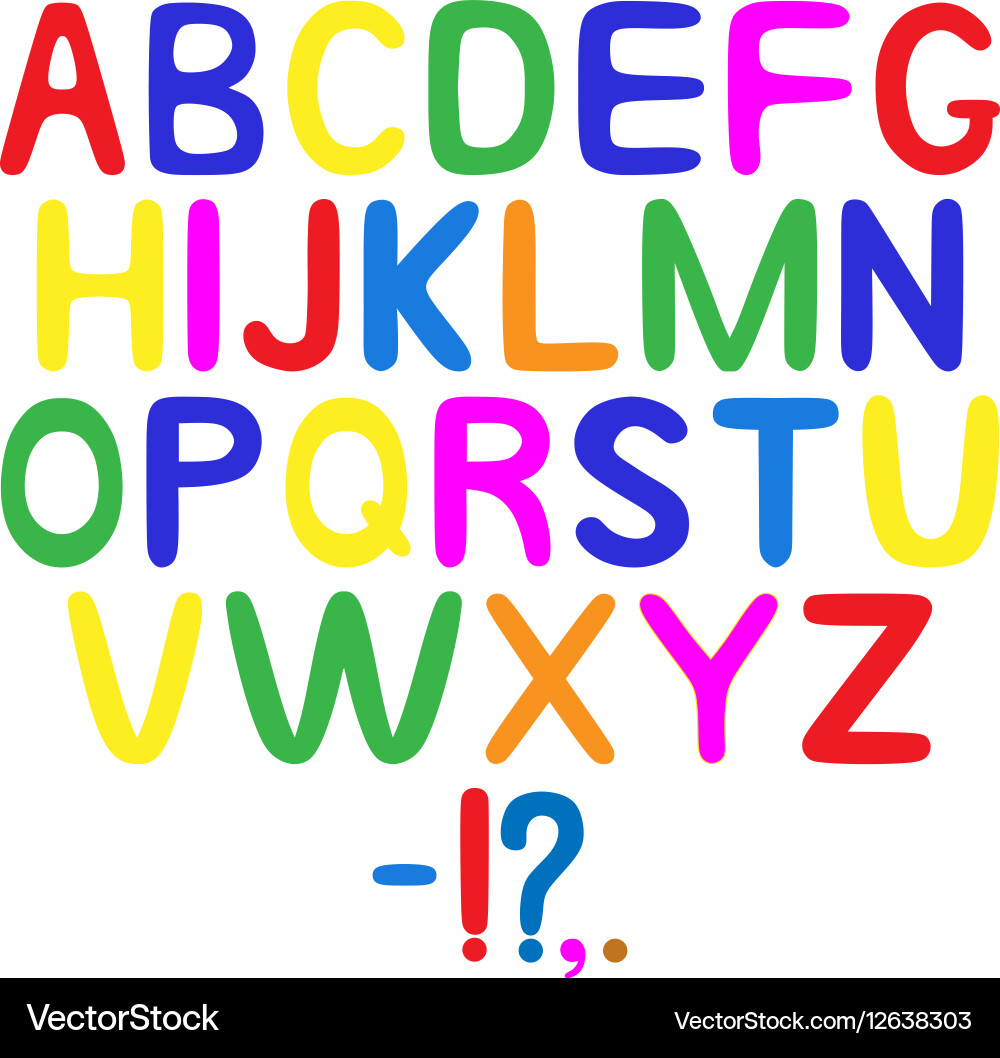 Englisch Alphabet Lizenzfreies Vektorbild VectorStock