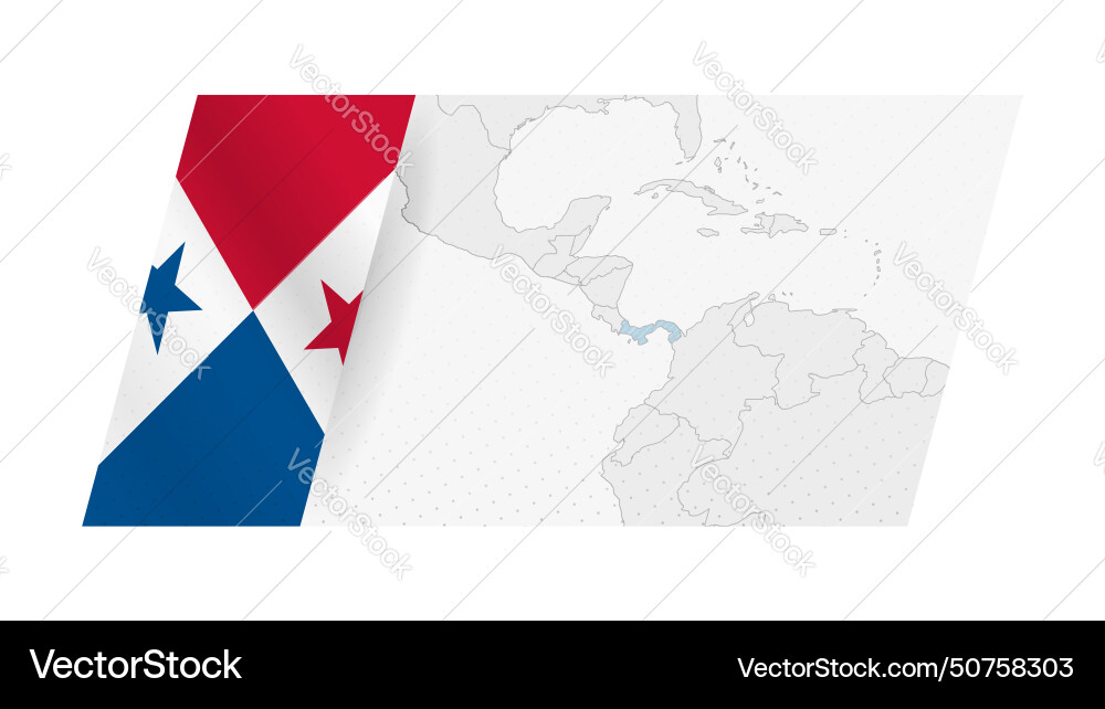 Panama map in modern style with flag Panama map in modern style with flag vector image