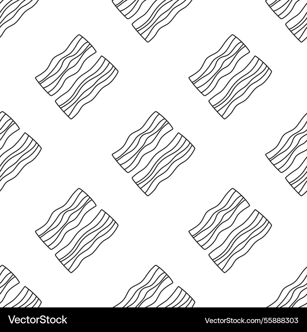 Seamless pattern with fried bacon Seamless pattern with fried bacon vector image