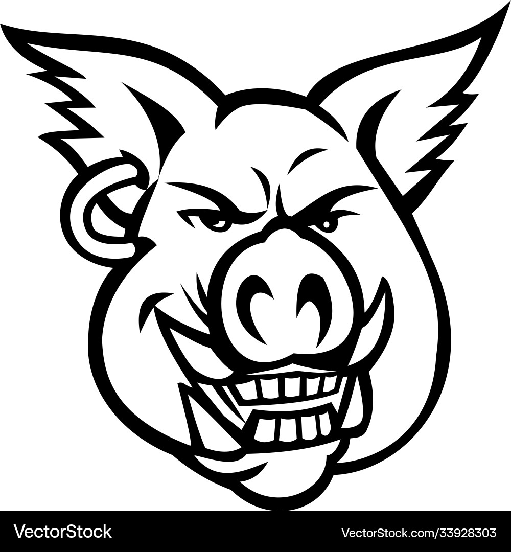 Smiling Pig Head with Earring Royalty Free Vector Image