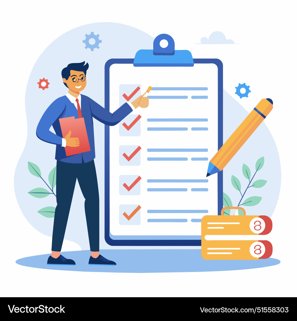 Task checklist clipboard with to do list vector image