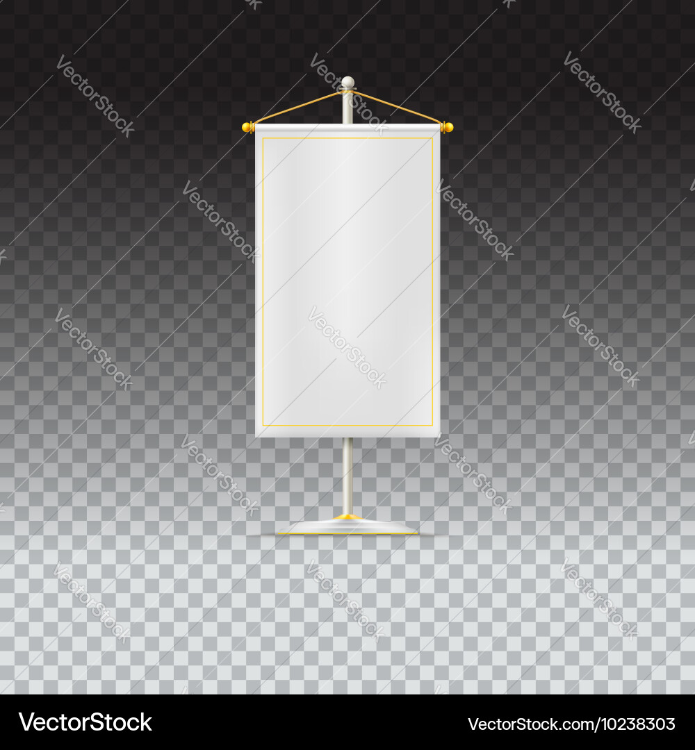 White Flag with Chrome Base Vector Image