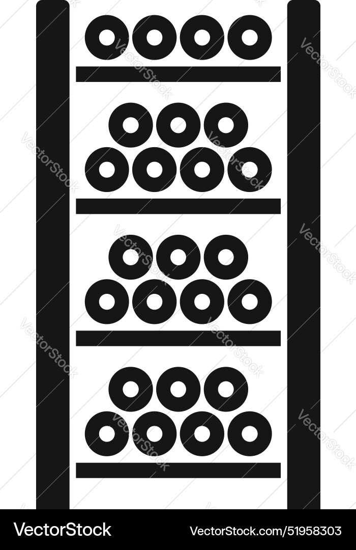 Wine shelf storing bottles for tasting and serving Vector Image