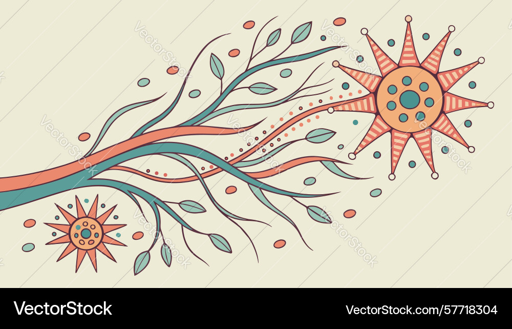 Abstract organic branching neural network design vector image